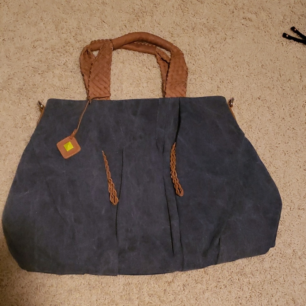 NWOT Large Denim Bag by Donald J. Pliner